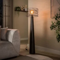 WoonStijl Vloerlamp Curl 1-lichts Urban bruin