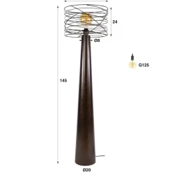 WoonStijl Vloerlamp Curl 1-lichts Urban bruin