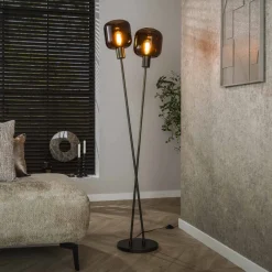 WoonStijl Vloerlamp 2L Bronza