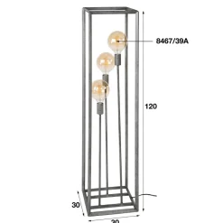 WoonStijl Vloerlamp 3L 45 graden buis - Industrieel design
