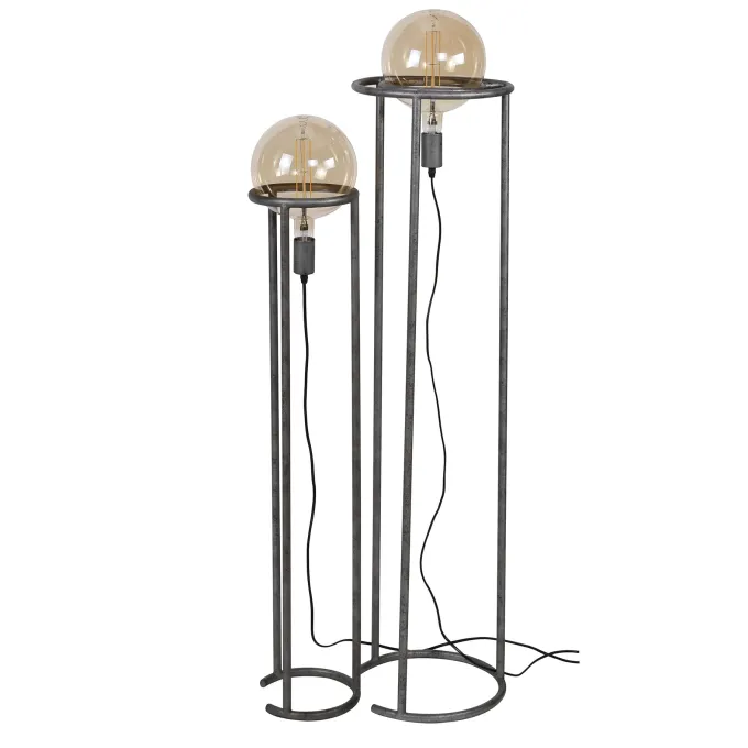 WoonStijl Vloerlamp 2L Match Set van 2 - Oud Zilver