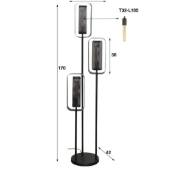 WoonStijl Vloerlamp 3L mesh rotate