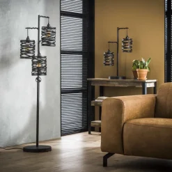 WoonStijl Vloerlamp 3L spindle slate grey / Slate grey