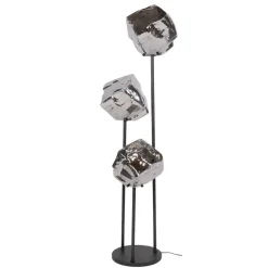 WoonStijl Vloerlamp Rock getrapt 3-lichts Chroom glas