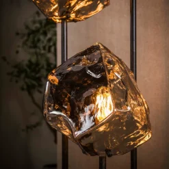 WoonStijl Vloerlamp Rock getrapt 3-lichts Chroom glas