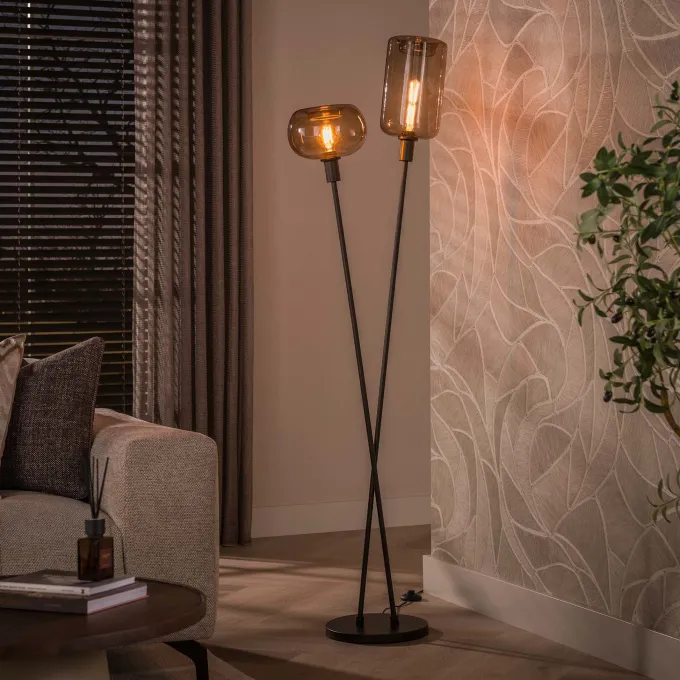 WoonStijl Vloerlamp Serene 2-lichts Sienna Bruin
