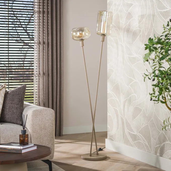 WoonStijl Vloerlamp Serene 2-lichts Beige