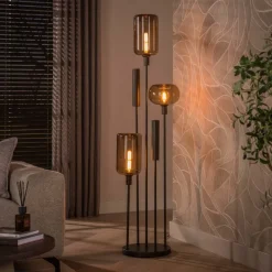 WoonStijl Vloerlamp Serene switch getrapt 2+3-lichts Sienna bruin