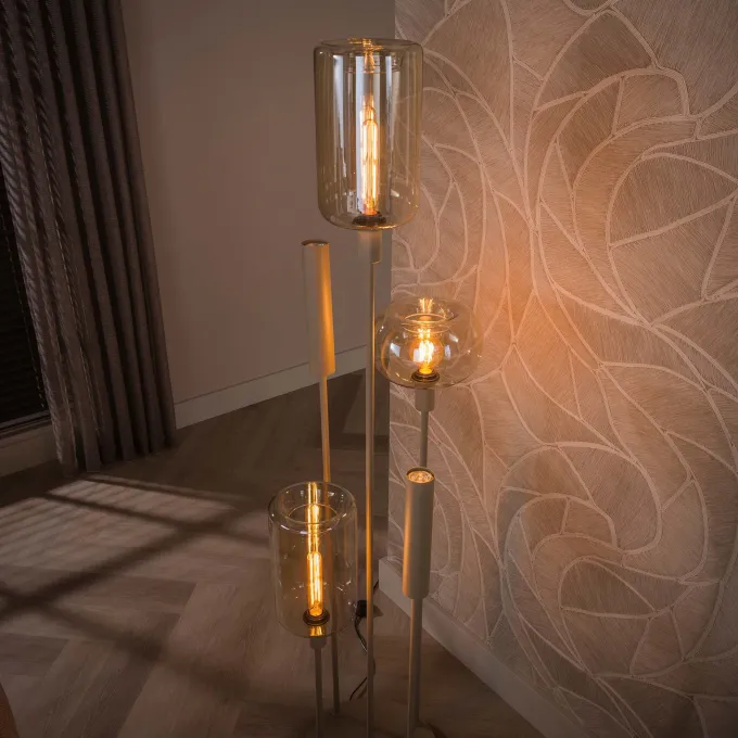 WoonStijl Vloerlamp Serene switch getrapt 2+3-lichts Beige