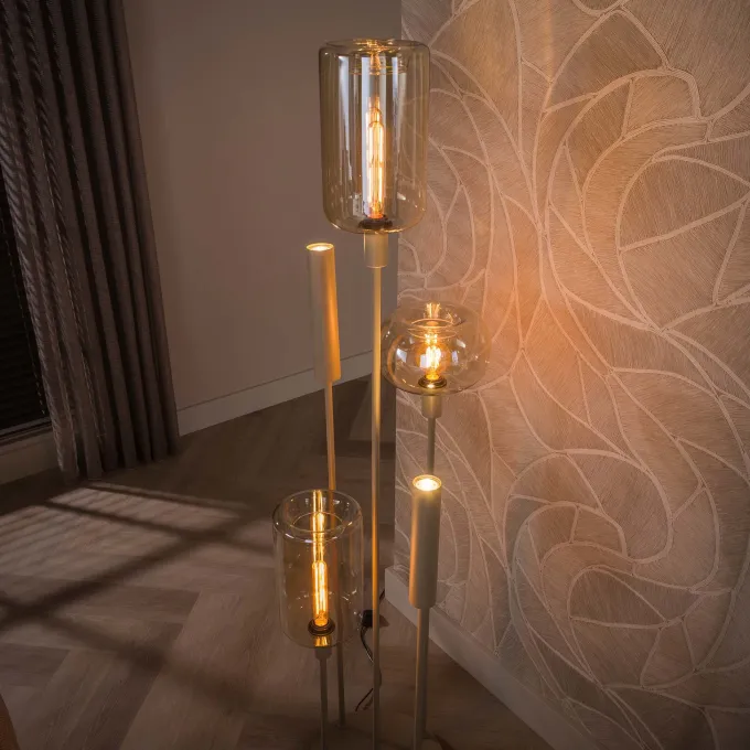 WoonStijl Vloerlamp Serene switch getrapt 2+3-lichts Beige