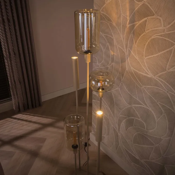 WoonStijl Vloerlamp Serene switch getrapt 2+3-lichts Beige
