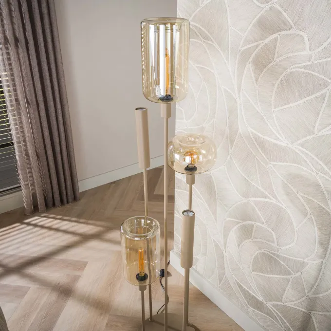WoonStijl Vloerlamp Serene switch getrapt 2+3-lichts Beige