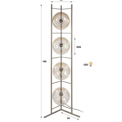 WoonStijl Vloerlamp Soll 4-lichts Beige