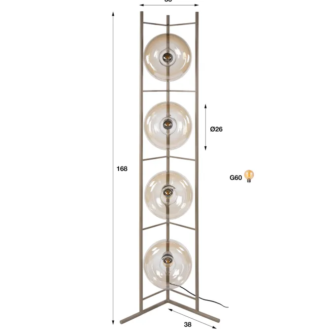 WoonStijl Vloerlamp Soll 4-lichts Beige