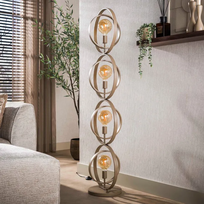 WoonStijl Vloerlamp Turn Around 4-lichts beige