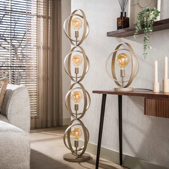 WoonStijl Vloerlamp Turn Around 4-lichts beige