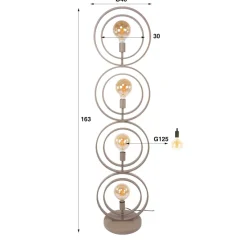 WoonStijl Vloerlamp Turn Around 4-lichts beige