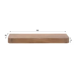 WoonStijl Wandplank Carve 100 cm acacia bruin