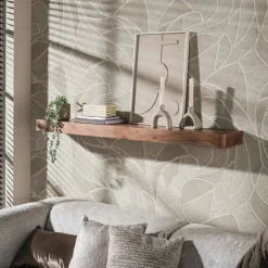 WoonStijl Wandplank Carve 150 cm acacia bruin