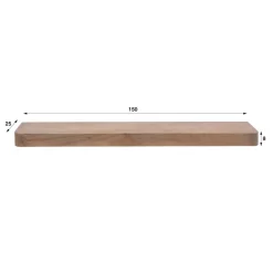 WoonStijl Wandplank Carve 150 cm acacia bruin