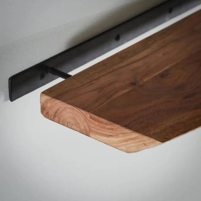 WoonStijl Wandplank 90 cm Edge - Houten wandplank met natuurlijke look