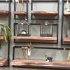 WoonStijl Wandplank Live Edge 100 cm - Acaciahout en Staal