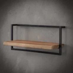 WoonStijl Wandplank Live Edge 65 cm - Industrieel Acaciahout