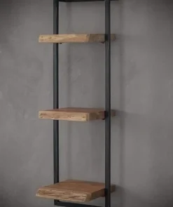 WoonStijl Wandplank Live Edge - Acaciahout met Stalen Frame - 30 x 100 cm