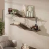 WoonStijl Wandplank Maya S-shape set van 2 teak espresso