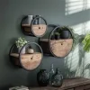 WoonStijl Wandschap Circular Ø50 met lade - Robuust hardhout