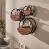 WoonStijl Wandschap Circular 1 lade Ø50cm Acacia bruin