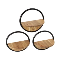 WoonStijl Wandschap round set van 3