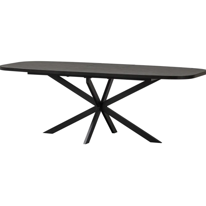 Woood Arros eettafel uitschuifbaar 180-220x90cm mdf zwart