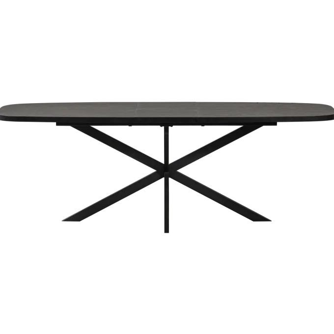 Woood Arros eettafel uitschuifbaar 180-220x90cm mdf zwart