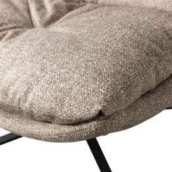 Woood Arve draaifauteuil bedrukte stof naturel melange