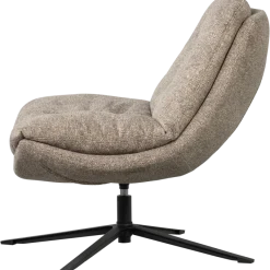 Woood Arve draaifauteuil bedrukte stof naturel melange