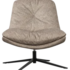 Woood Arve draaifauteuil bedrukte stof naturel melange