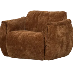 Woood Baggy draaifauteuil 3d chenille middenbruin