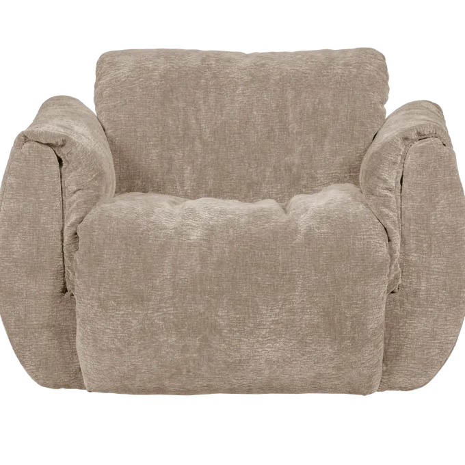 Woood Baggy draaifauteuil 3d chenille zand