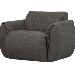 Woood Baggy draaifauteuil geweven stof warmgrijs melange