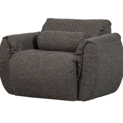 Woood Baggy draaifauteuil geweven stof warmgrijs melange