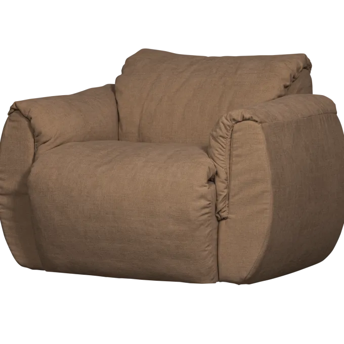 Woood Baggy draaifauteuil geweven chenille bruin