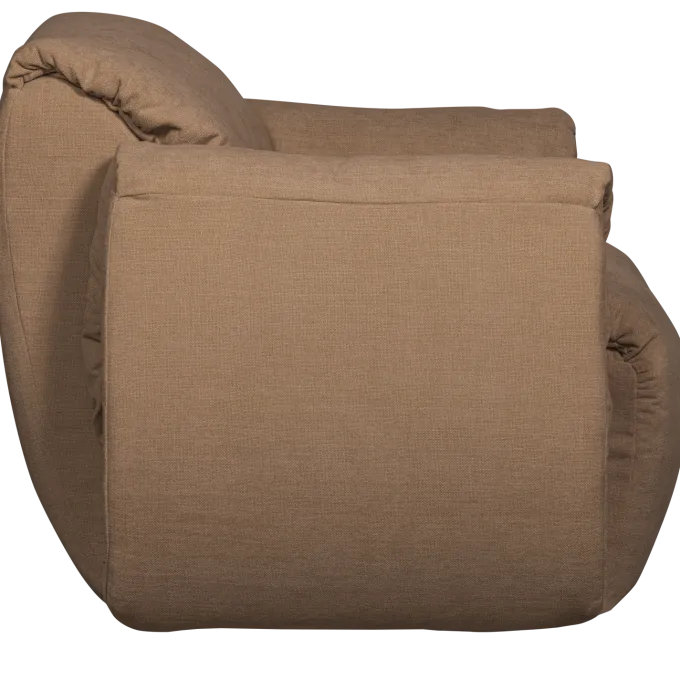 Woood Baggy draaifauteuil geweven chenille bruin