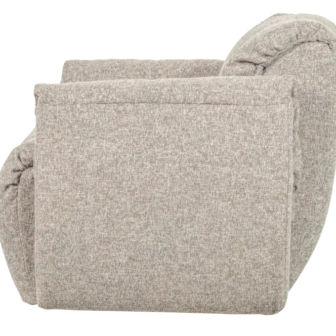 Woood Baggy draaifauteuil geweven stof naturel melange