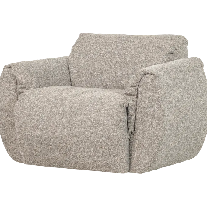 Woood Baggy draaifauteuil geweven stof naturel melange
