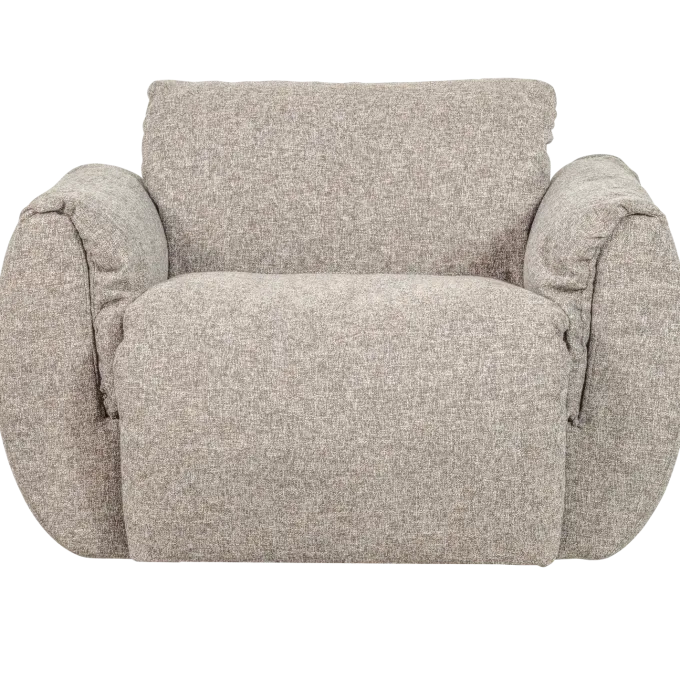 Woood Baggy draaifauteuil geweven stof naturel melange