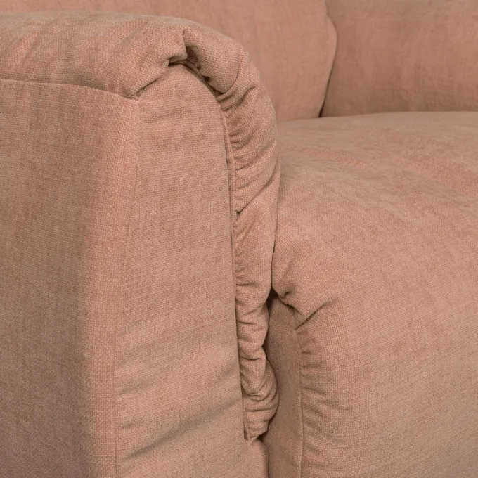 Woood Baggy draaifauteuil geweven chenille oudroze