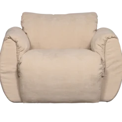 Woood Baggy draaifauteuil geweven chenille zand