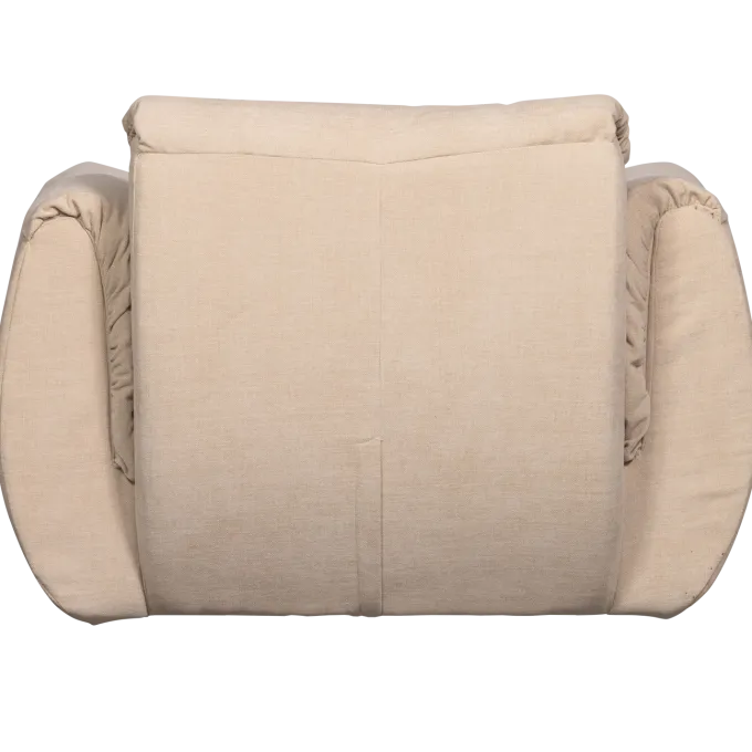 Woood Baggy draaifauteuil geweven chenille zand