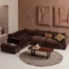 Woood Baggy hoekbank links 3d chenille donkerbruin